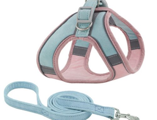 Comfortable suede reflective dog harness