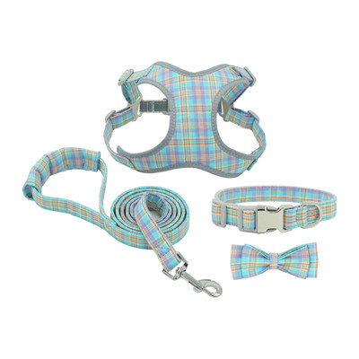 Cotton reflective chest strap bowknot dog harness