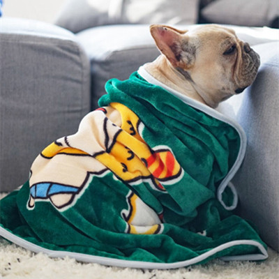 Hot sale flannel multi color soft dog  warm blanket