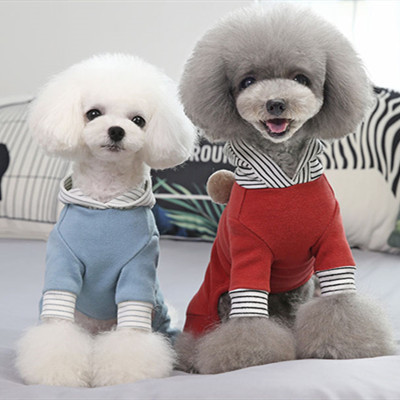 Puppy striped hoodies spring dog soft clothes